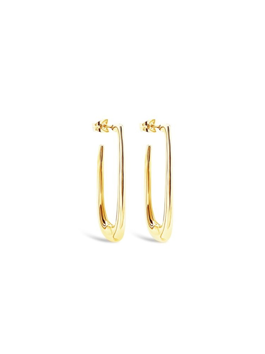 Jewellery ICHU JEWELLERY | Oval Stretch Hoops, Gold