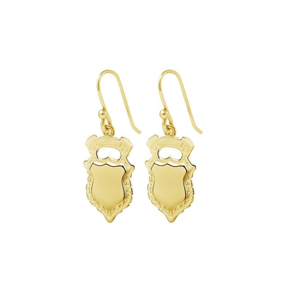 Jewellery Reflections Silver Jewellery | Sheild Earrings Gold