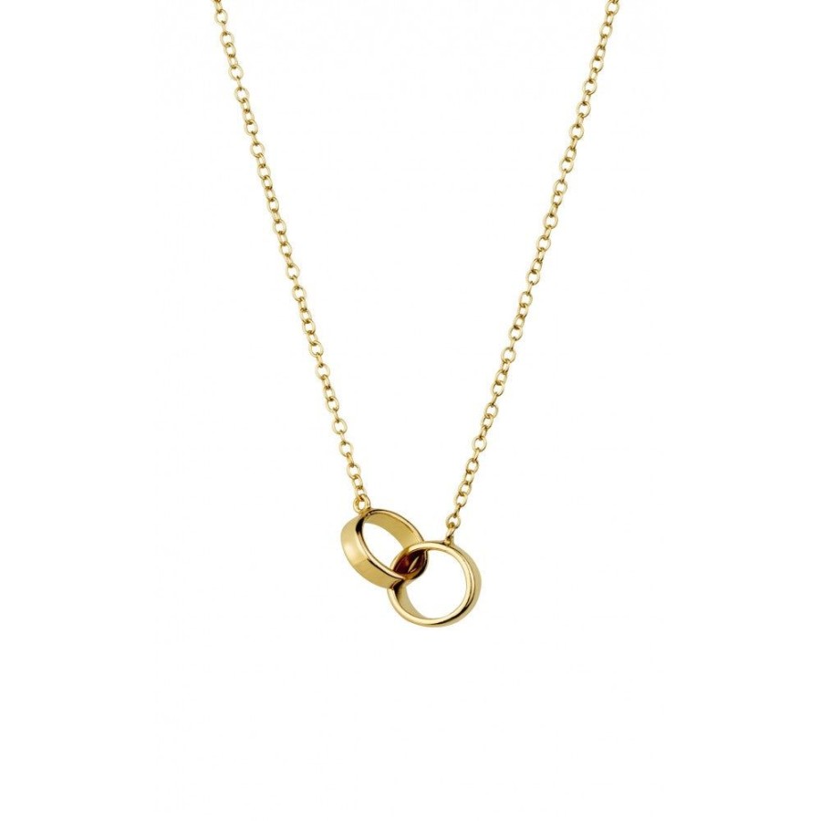 Jewellery Reflections Silver Jewellery | Entwining Circle Necklace - Yellow Gold