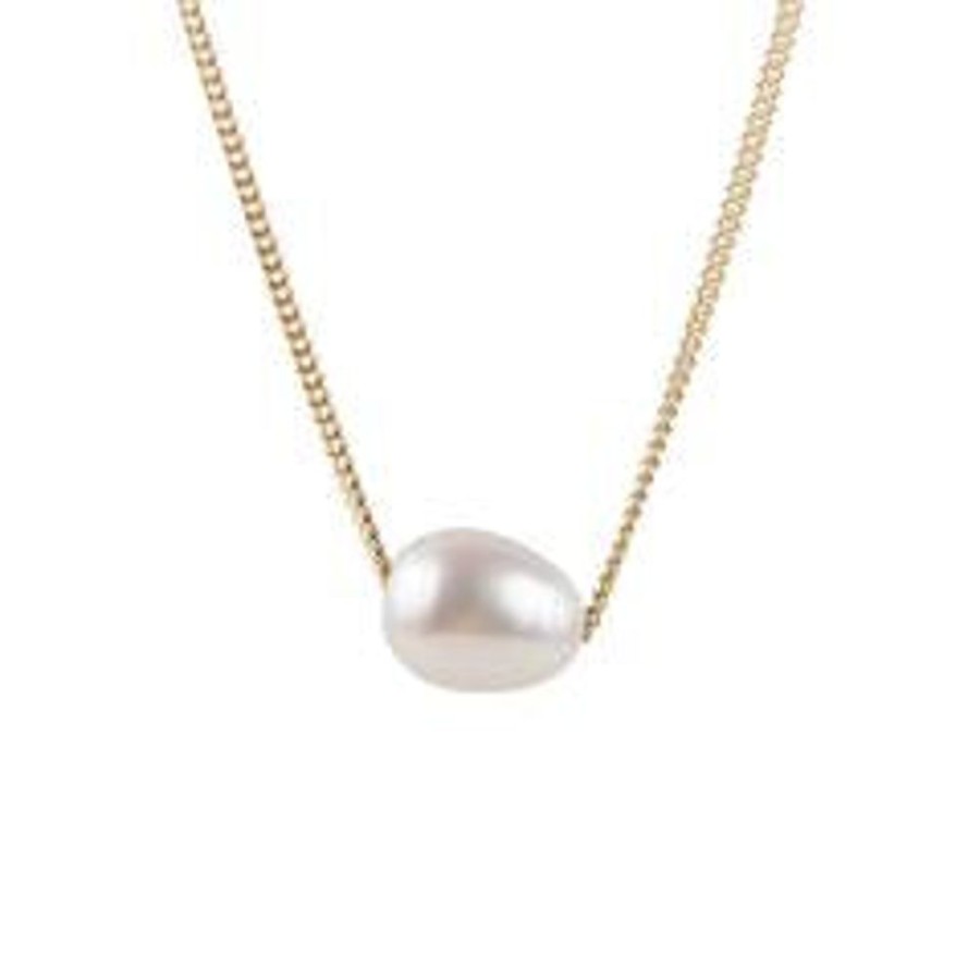 Jewellery FAIRLEY | Pearl Teardrop Necklace - Gold