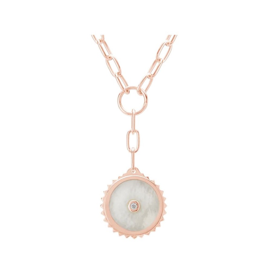 Jewellery MURKANI | Halcyon Shield Drop Necklace Rose Gold