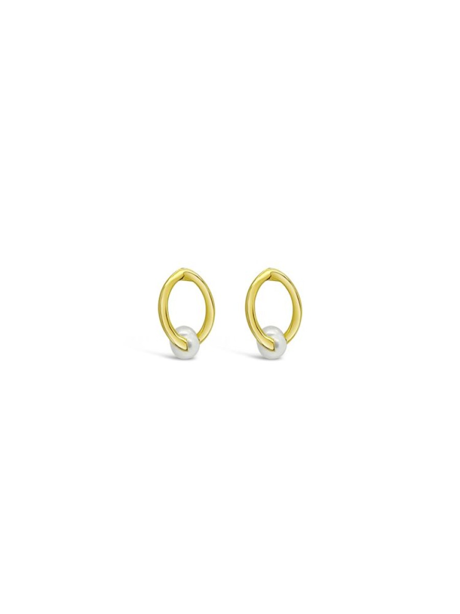 Jewellery ICHU JEWELLERY | Twisted Pearl Stud Earrings, Gold