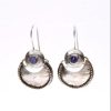 Jewellery ISRAELI | Earrings Circle Iolite And Gold Silver