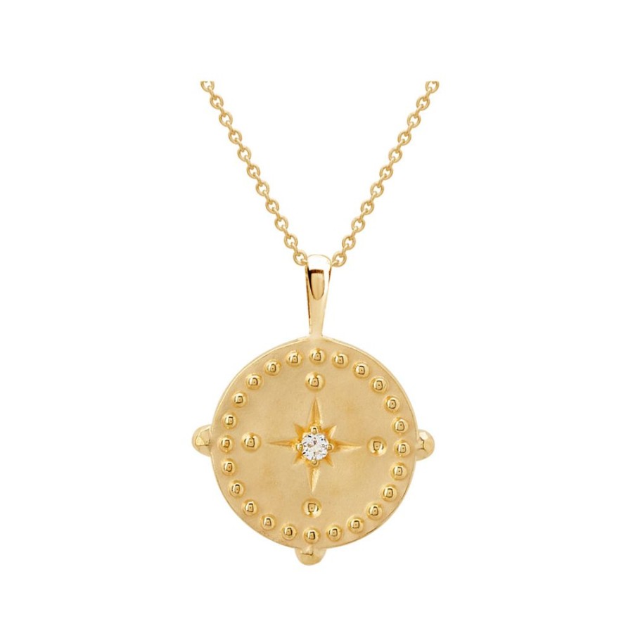 Jewellery MURKANI | Pendant Disc Necklace In Yellow Gold