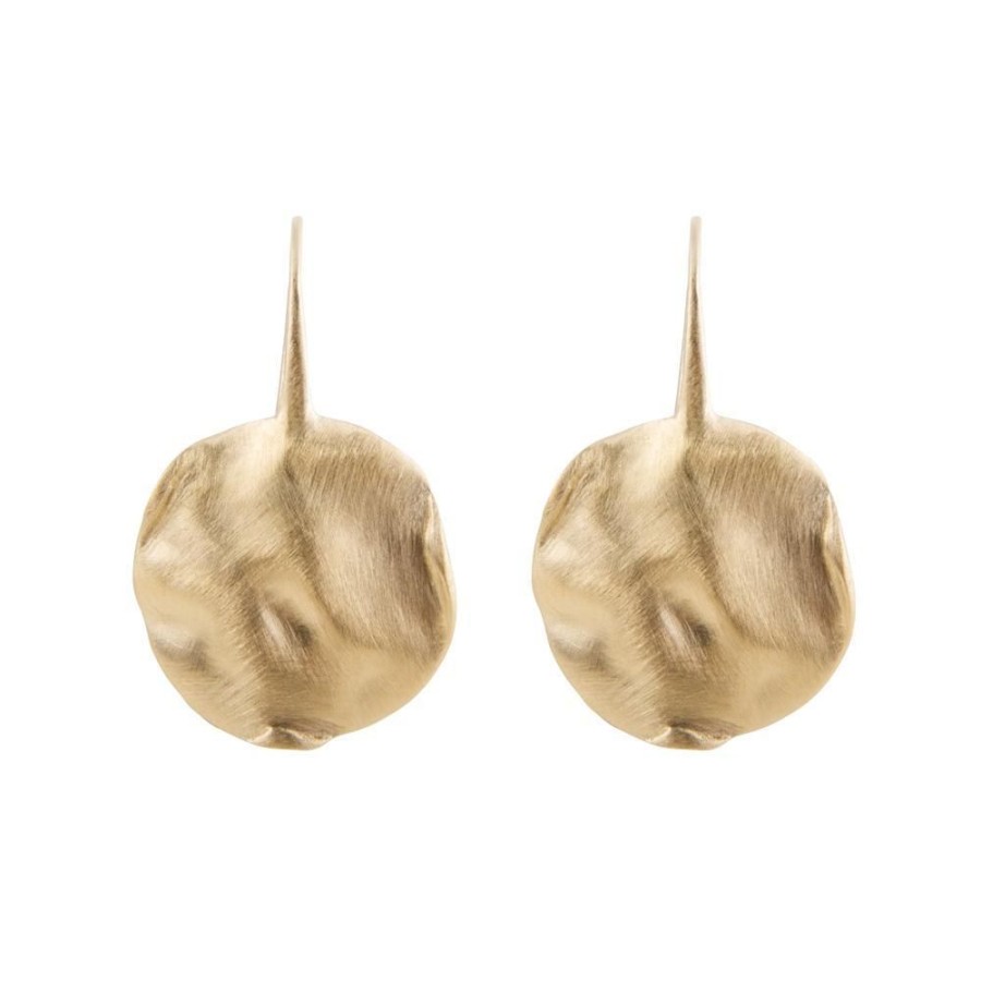 Jewellery FAIRLEY | Alexa Beaten Disc Earrings - Gold