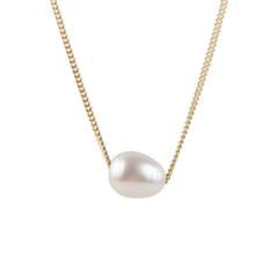 Jewellery FAIRLEY | Pearl Teardrop Necklace - Gold