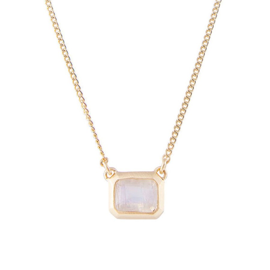 Jewellery FAIRLEY | Rainbow Moonstone Deco Necklace